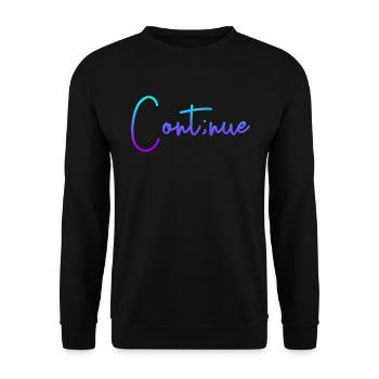 Selbstmordbewusstsein senkt den Semi -Colon -Selbs - Unisex Pullover - Schwarz - Vorne - Alina (178cm) & Michal (187cm)