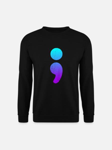 Semikolon Selbstmordbewusstsein Semi -Kolon -Selbs - Unisex Pullover - Schwarz