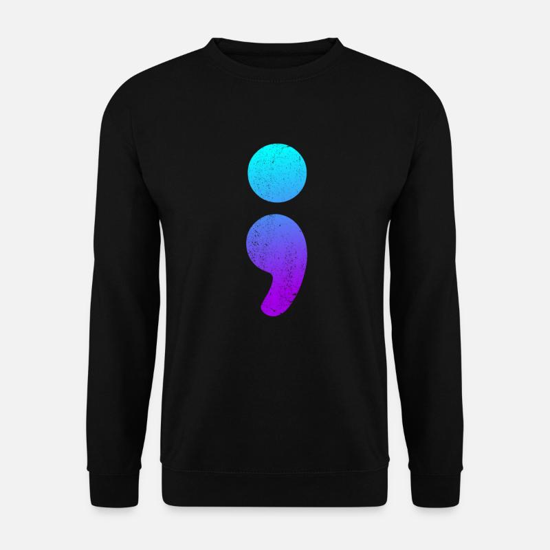 Semikolon Selbstmordbewusstsein Semi -Kolon -Selbs - Unisex Pullover - Schwarz