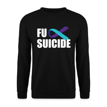 Fick Selbstmord Selbstmordbewusstsein Ribbon Selbs - Unisex Pullover - Schwarz - Vorne - Alina (178cm) & Michal (187cm)