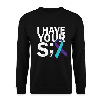 Ich habe Ihren sechs Selbstmord von sechs Selbstmo - Unisex Pullover - Schwarz - Vorne - Alina (178cm) & Michal (187cm)