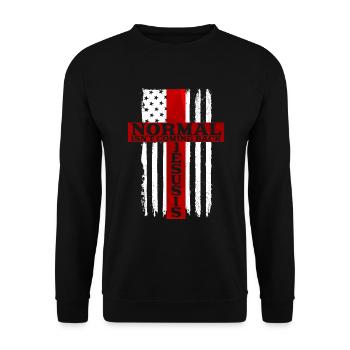 Normal kommt nicht zur�ck Jesus ist die amerikanis - Unisex Pullover - Schwarz - Vorne - Alina (178cm) & Michal (187cm)