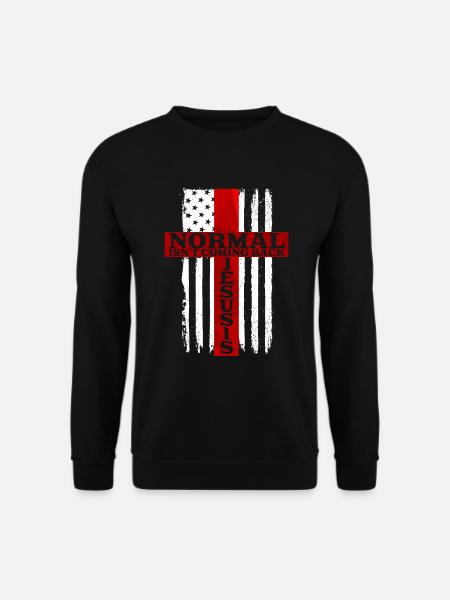 Normal kommt nicht zur�ck Jesus ist die amerikanis - Unisex Pullover - Schwarz