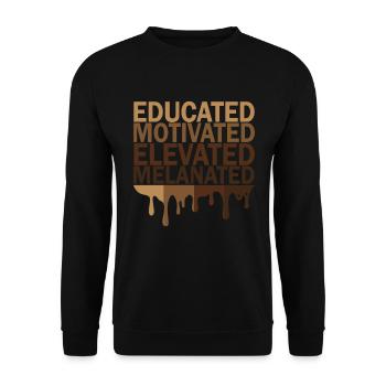 Gebildete motivierte erh�hte melanierte Juneteenth - Unisex Pullover - Schwarz - Vorne - Alina (178cm) & Michal (187cm)