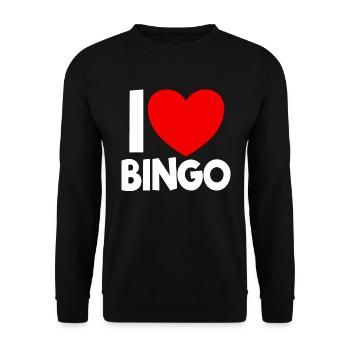 Ich liebe Bingo Red Heart Bingo Liebhaber Gl�ckssp - Unisex Pullover - Schwarz - Vorne - Alina (178cm) & Michal (187cm)