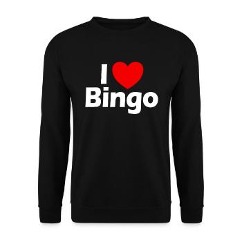 Ich liebe Bingo Red Heart Bingo Liebhaber Gl�ckssp - Unisex Pullover - Schwarz - Vorne - Alina (178cm) & Michal (187cm)