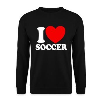 Ich liebe Fu�ball Red Heart Fu�ballliebhaber Ich l - Unisex Pullover - Schwarz - Vorne - Alina (178cm) & Michal (187cm)