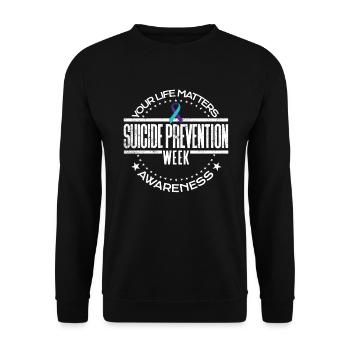 Selbstmordpr�vention Ihr Leben ist wichtig - Unisex Pullover - Schwarz - Vorne - Alina (178cm) & Michal (187cm)