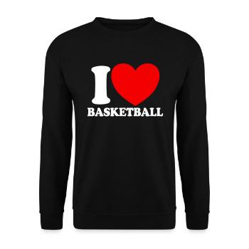 Ich liebe Basketball Red Heart Hoop B-Ball-Basketb - Unisex Pullover - Schwarz - Vorne - Alina (178cm) & Michal (187cm)