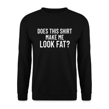 L�sst mich das Shirt Fett aussehen - Unisex Pullover - Schwarz - Vorne - Alina (178cm) & Michal (187cm)