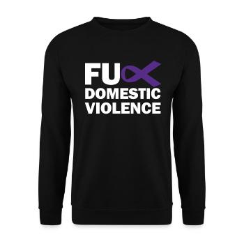 Fick h�usliche Gewalt Purpurband Gewalt�berlebende - Unisex Pullover - Schwarz - Vorne - Alina (178cm) & Michal (187cm)
