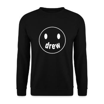 Drew Smiley Face zog gl�ckliches Gesicht Draw - Unisex Pullover - Schwarz - Vorne - Alina (178cm) & Michal (187cm)
