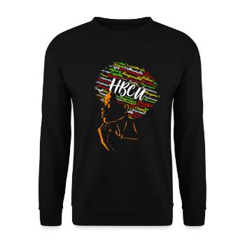 HBCU Afro Frau historisch Black College FrauenWome - Unisex Pullover - Schwarz - Vorne - Alina (178cm) & Michal (187cm)
