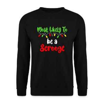 Am wahrscheinlichsten zu Weihnachten ein Scrooge W - Unisex Pullover - Schwarz - Vorne - Alina (178cm) & Michal (187cm)