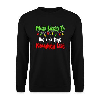 H�chstwahrscheinlich Weihnachten freche Weihnachte - Unisex Pullover - Schwarz - Vorne - Alina (178cm) & Michal (187cm)