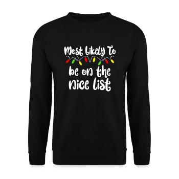 Am wahrscheinlichsten zu Weihnachten auf einer - Unisex Pullover - Schwarz - Vorne - Alina (178cm) & Michal (187cm)