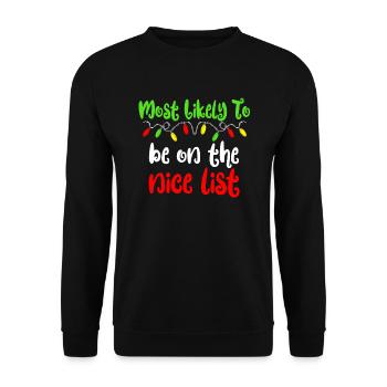 Am wahrscheinlichsten zu Weihnachten auf einer - Unisex Pullover - Schwarz - Vorne - Alina (178cm) & Michal (187cm)