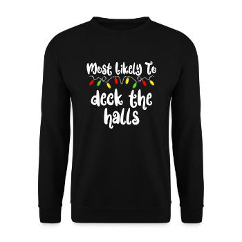 Am wahrscheinlichsten, dass Weihnachten die Hallen - Unisex Pullover - Schwarz - Vorne - Alina (178cm) & Michal (187cm)