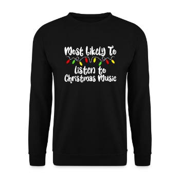 H�chstwahrscheinlich Weihnachten Weihnachtsfamilie - Unisex Pullover - Schwarz - Vorne - Alina (178cm) & Michal (187cm)