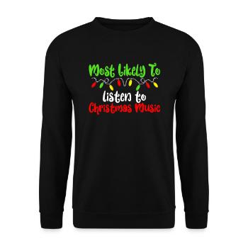 H�chstwahrscheinlich Weihnachten Weihnachtsfamilie - Unisex Pullover - Schwarz - Vorne - Alina (178cm) & Michal (187cm)