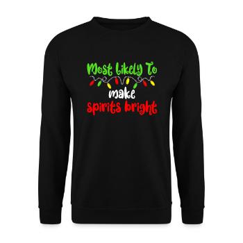 H�chstwahrscheinlich Weihnachtsgeister hell Weihna - Unisex Pullover - Schwarz - Vorne - Alina (178cm) & Michal (187cm)
