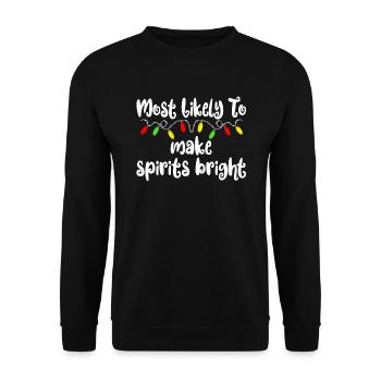 H�chstwahrscheinlich Weihnachtsgeister hell Weihna - Unisex Pullover - Schwarz - Vorne - Alina (178cm) & Michal (187cm)