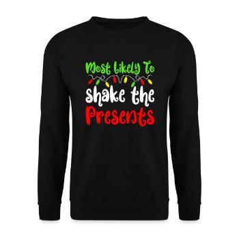 Am wahrscheinlichsten �tteln Weihnachten die Ge - Unisex Pullover - Schwarz - Vorne - Alina (178cm) & Michal (187cm)