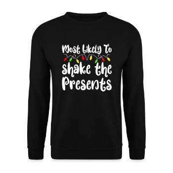 Am wahrscheinlichsten �tteln Weihnachten die Ge - Unisex Pullover - Schwarz - Vorne - Alina (178cm) & Michal (187cm)