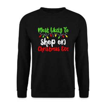 H�chstwahrscheinlich am Weihnachtsgesch�ft Heiliga - Unisex Pullover - Schwarz - Vorne - Alina (178cm) & Michal (187cm)