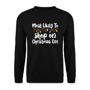 H�chstwahrscheinlich am Weihnachtsgesch�ft Heiliga - Unisex Pullover - Schwarz - Vorne - Alina (178cm) & Michal (187cm)
