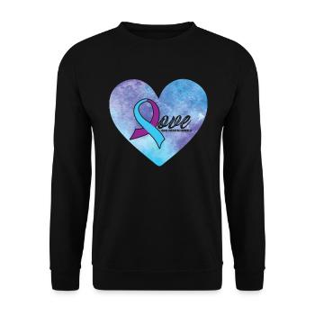 Liebe Herz Selbstmordpr�vention Selbstmordbewussts - Unisex Pullover - Schwarz - Vorne - Alina (178cm) & Michal (187cm)
