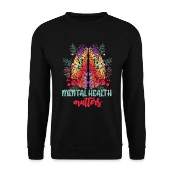 Psychische Gesundheit Angelegenheiten Gehirnkunst - Unisex Pullover - Schwarz - Vorne - Alina (178cm) & Michal (187cm)