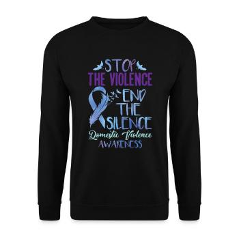 Stoppen Sie Gewalt, um die Stille h�uslicher Gewal - Unisex Pullover - Schwarz - Vorne - Alina (178cm) & Michal (187cm)
