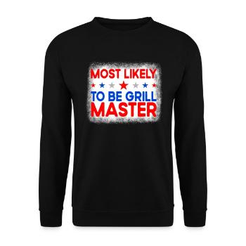 Am wahrscheinlichsten das Grillen des Matching am - Unisex Pullover - Schwarz - Vorne - Alina (178cm) & Michal (187cm)
