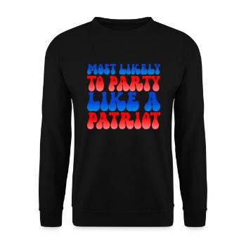Am wahrscheinlichsten wie ein Patriot am 4. Juli f - Unisex Pullover - Schwarz - Vorne - Alina (178cm) & Michal (187cm)