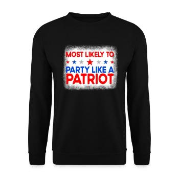 Am wahrscheinlichsten wie ein Patriot am 4. Juli f - Unisex Pullover - Schwarz - Vorne - Alina (178cm) & Michal (187cm)