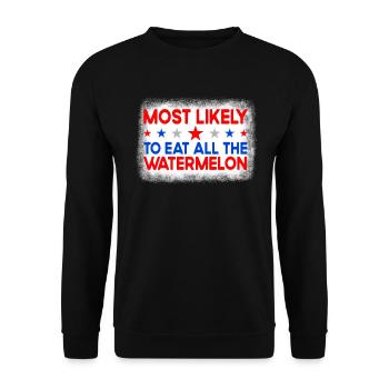Es ist h�chstwahrscheinlich die gesamte Wassermelo - Unisex Pullover - Schwarz - Vorne - Alina (178cm) & Michal (187cm)
