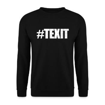 #Texit Texas Ausfahrt Texit State of Texas Seced - Unisex Pullover - Schwarz - Vorne - Alina (178cm) & Michal (187cm)