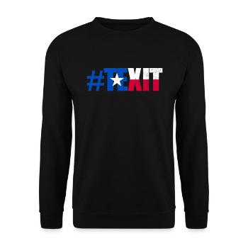 #Texit Texas Ausfahrt Texit State of Texas Seced - Unisex Pullover - Schwarz - Vorne - Alina (178cm) & Michal (187cm)