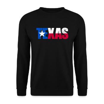 Texas Flagge patriotisch Lone Star State Texaner G - Unisex Pullover - Schwarz - Vorne - Alina (178cm) & Michal (187cm)