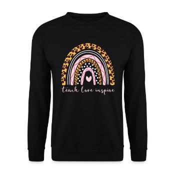 Lehren Sie Love Inspire Bohemian Rainbow Boho Teac - Unisex Pullover - Schwarz - Vorne - Alina (178cm) & Michal (187cm)
