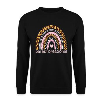 Paraprofessional Bohemian Rainbow Paraprofessional - Unisex Pullover - Schwarz - Vorne - Alina (178cm) & Michal (187cm)