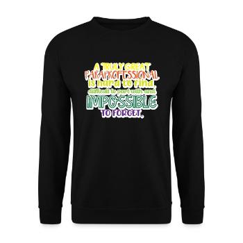 Wirklich gro�artiges paraprofessionales Geschenk P - Unisex Pullover - Schwarz - Vorne - Alina (178cm) & Michal (187cm)