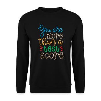 Sie sind mehr als ein Test -Test -Tag -STAAR -Test - Unisex Pullover - Schwarz - Vorne - Alina (178cm) & Michal (187cm)
