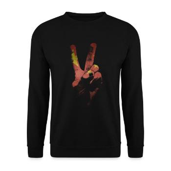 China Flagge Friedenszeichen Hand Frieden in China - Unisex Pullover - Schwarz - Vorne - Alina (178cm) & Michal (187cm)