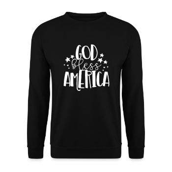 Gott segne Amerika patriotisch amerikanischer 4. J - Unisex Pullover - Schwarz - Vorne - Alina (178cm) & Michal (187cm)