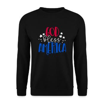 Gott segne Amerika patriotisch amerikanischer 4. J - Unisex Pullover - Schwarz - Vorne - Alina (178cm) & Michal (187cm)