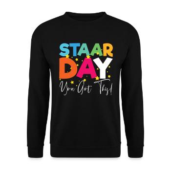 STAAR DAY Sie haben diesen Motivations -STAAR -Tes - Unisex Pullover - Schwarz - Vorne - Alina (178cm) & Michal (187cm)