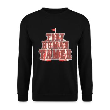Tiny Human Tamer Circus Zelt winziger Kindertagess - Unisex Pullover - Schwarz - Vorne - Alina (178cm) & Michal (187cm)