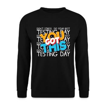 Sie haben diesen Stress nicht durch Ihren besten S - Unisex Pullover - Schwarz - Vorne - Alina (178cm) & Michal (187cm)